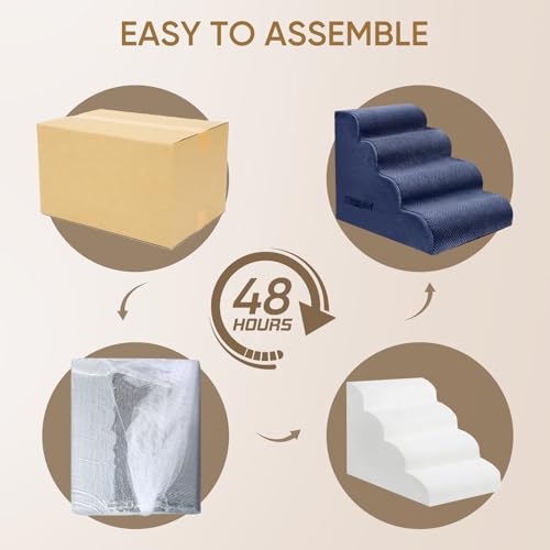 5 Step Pet Stairs for High Beds & Sofas (Blue / 5-step 22.8"H)