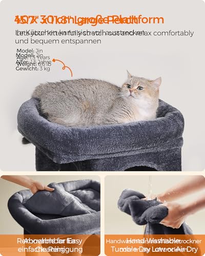 Cat Tree 26.4 (S (15.7"L x 11.8"W x 26.4"H) / Smoky Gray)