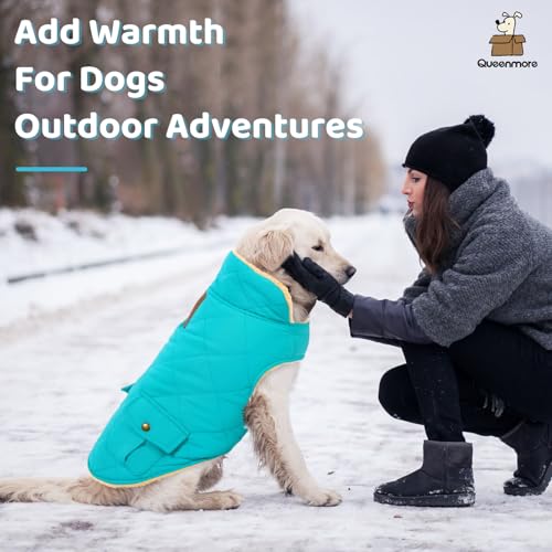 XL Warm Dog Jacket Cold Weather Puffer Coat Quilting Winter Vest (X-Large / Light Blue)