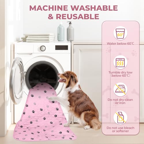 Washable Pee Pads for Dogs (Pink / 63*63 Inch (Pack of 2))