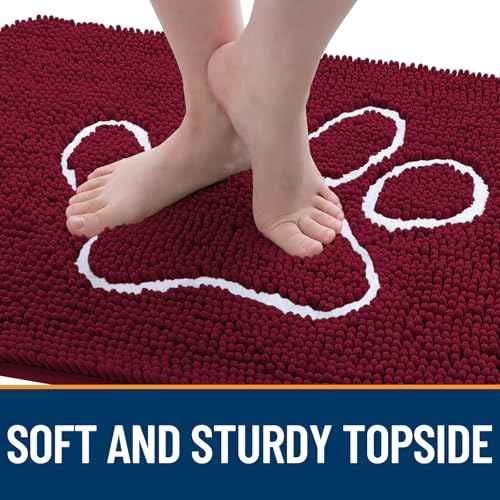 Dog Door Mat for Muddy Paws 59x32 (Burgundy / 59" X 32")