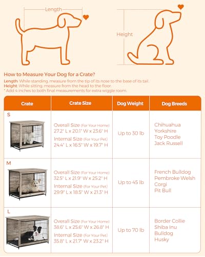 32.5" Dog Crate Furniture (Greige / 32.5"L x 21.9"W x 25.2"H)