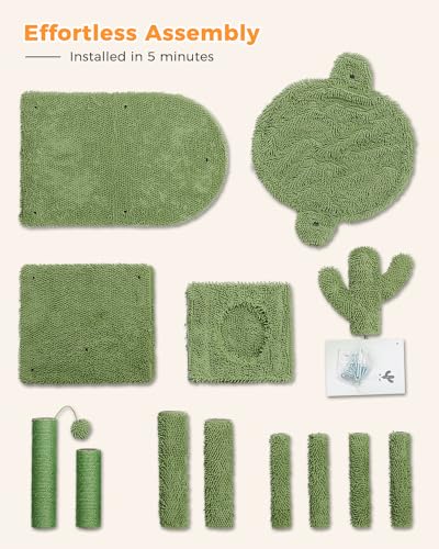 40" Cactus Cat Tree with Hammock (40" / Cactus Green)