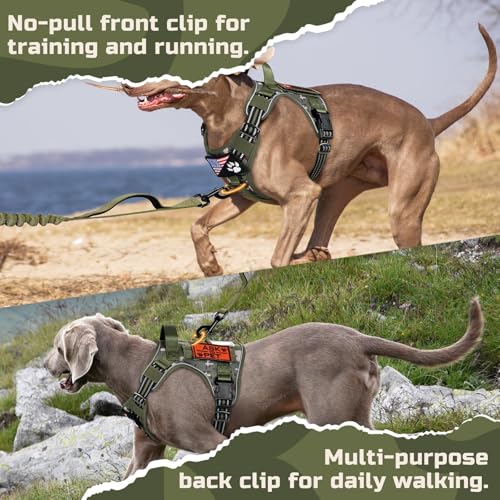 Tactical Dog Harness for Large (Green camo / Large)
