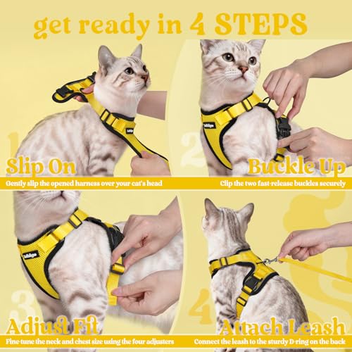 Cat Harness and Leash Set (Xxs / Yellow)