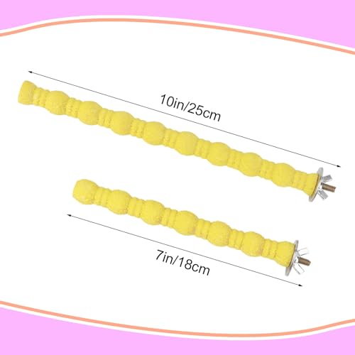 Wood Perch Stand Bird Cage Paw Beak Grinding Stick (Yellow)