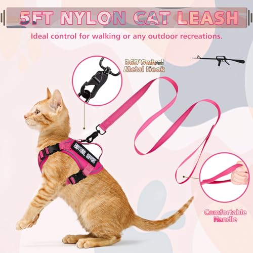 Tactical Cat Harness and Leash (Large / Pink)