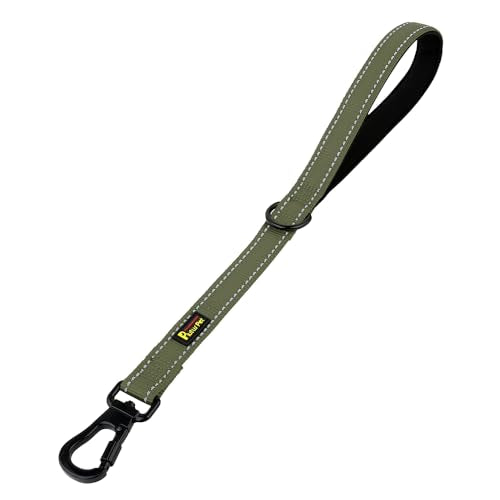 Short Dog Leash with Padded Handle for Medium Large Dogs (Ranger Green / 18 Inch (Pack of 1))