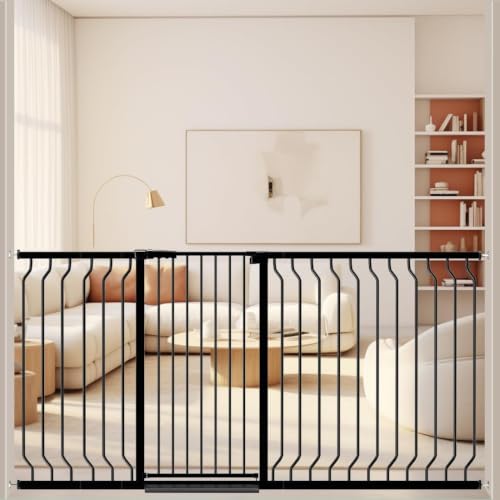 40.55" Extra Tall Baby Dog Pet Gate 57.48 (Black / 57.48-74.4"/146-189cm)
