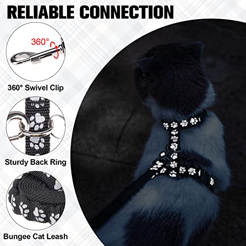 Cat Harness and Leash Set (Small(Chest: 10"-15") / Black_Reflective)