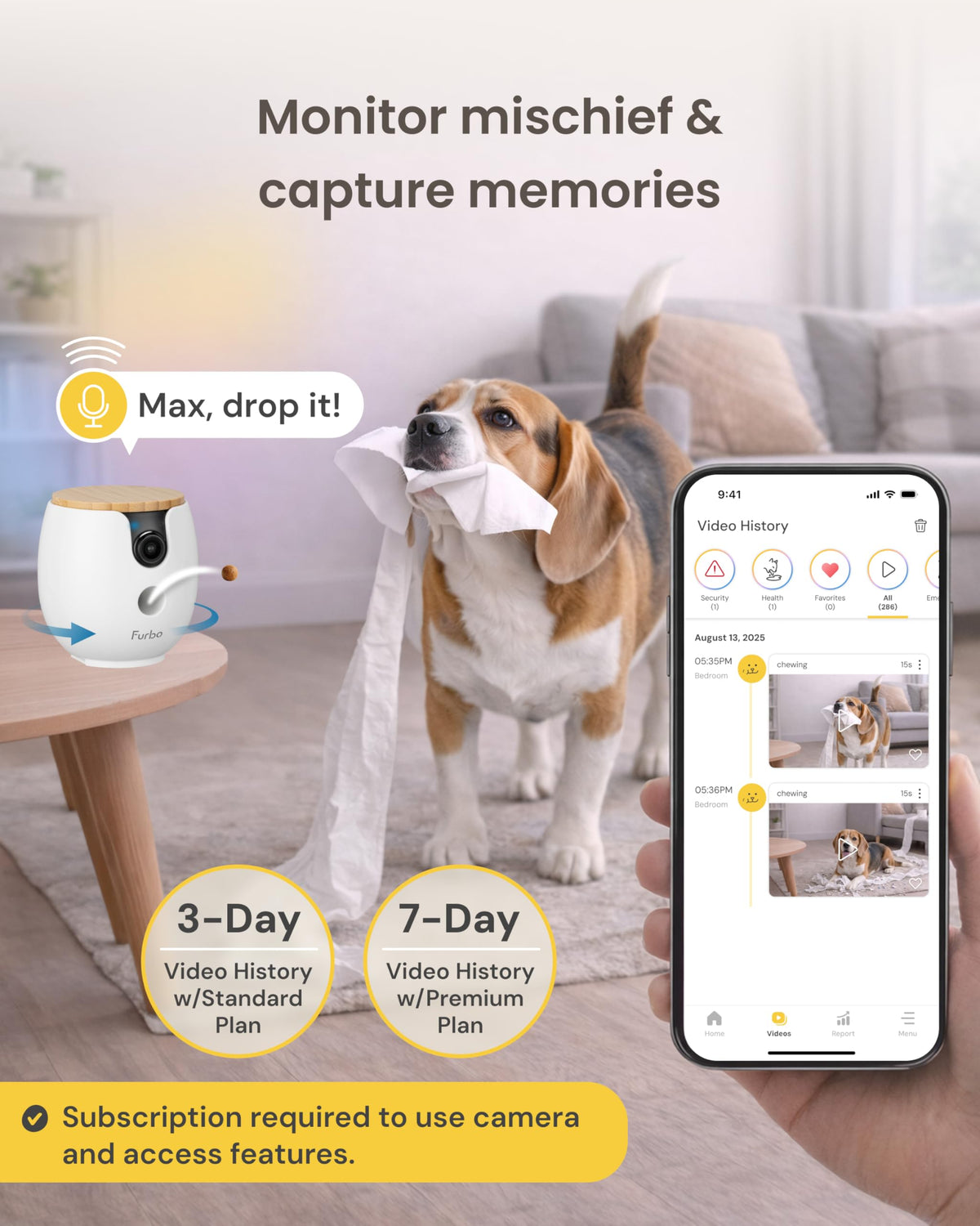 Mini 360° Pet Camera [Paid Plan Required to Activate] (Mini 360° Camera / Subscription Required to Activate)