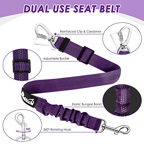 Dog Car Harness Seat Belt (Large / Purple)