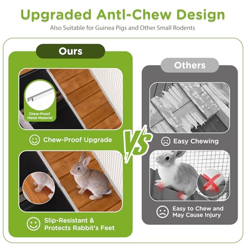 2 Story Rabbit Hutch with Chew (Brown & Black)