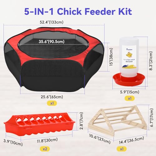 Chick Brooder Box for Chick Starter Kit (Z-Red+Black)