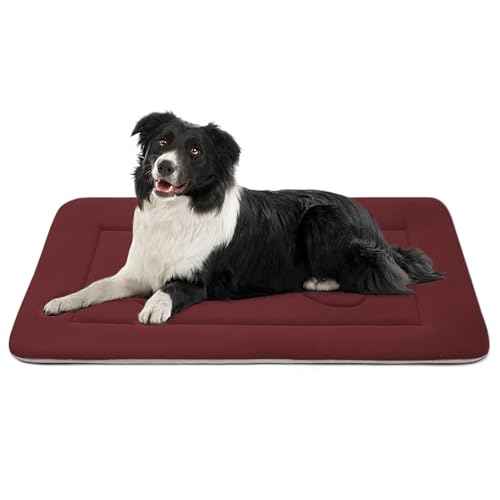 Medium Dog Bed Crate Mat 36 in Non (36.0"L x 23.0"W x 1.2"Th / Dark Red)
