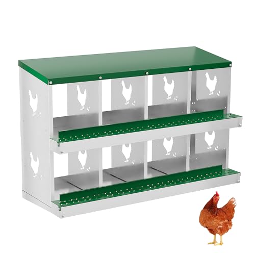 8 Hole Chicken Nesting Box with Roll Out Egg Tray