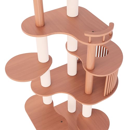 Cat Tree 72.3" Solid Wood Multi (L23.6"xW23.6"xH72.3")