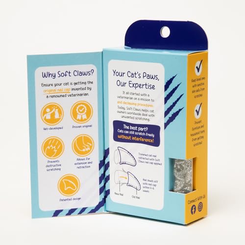 Cat Nail Caps for Medium Cats (Silver Sparkle / Medium)