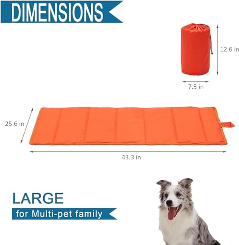 Travel Dog Bed (Orange / Large)