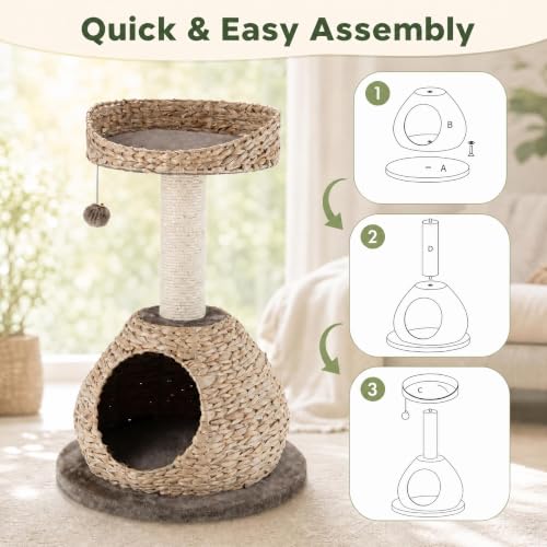 Modern Cat Tree Tower (28 inches / Coffee)