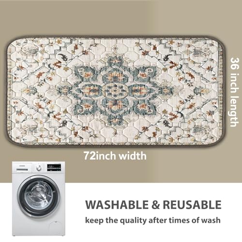 Washable Pee Pads for Dogs (36x72 Inch (Pack of 2) / Beige/Floral)