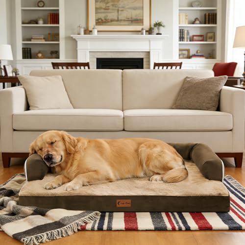 Orthopedic Washable Dog Bed for Extra Large Dogs (Brown / 41.0"L x 27.0"W x 8.0"Th)