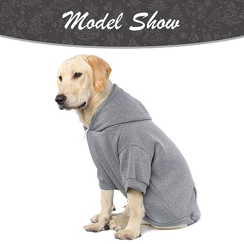 Dog Hoodie for Large Medium Small Dogs (Grey / XX-Large)