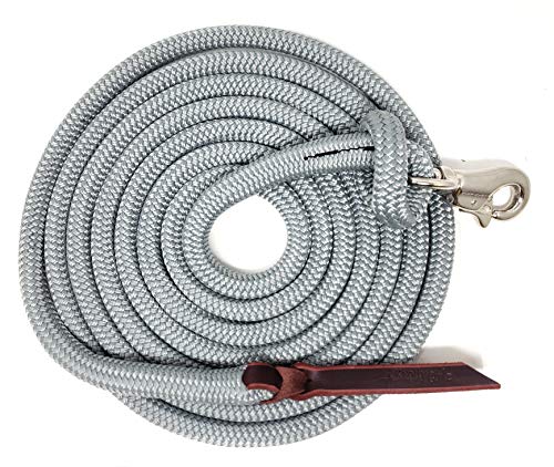 12FT Lead Rope with NP Snap (Grey / 12 ft. Nickel Trigger Snap)
