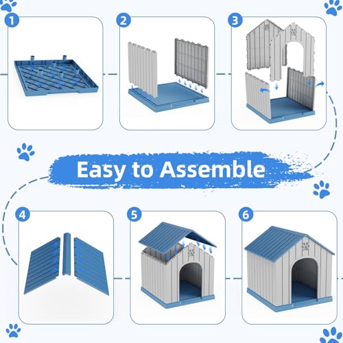Dog House Outdoor (Blue / 26.26*24.57*25.83)