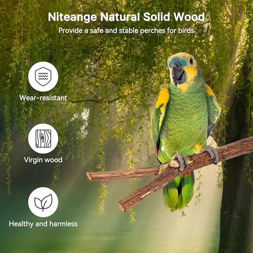Natural Wooden Perches for Bird Cages (No-Bark / 2 Pack)