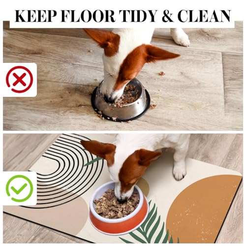 Dog Food Mats for Floors (Boho Orange / M(16"×24"))