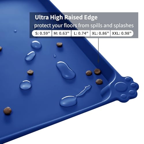 Silicone Pet Feeding Mat (Navy Blue / 32" x 24")