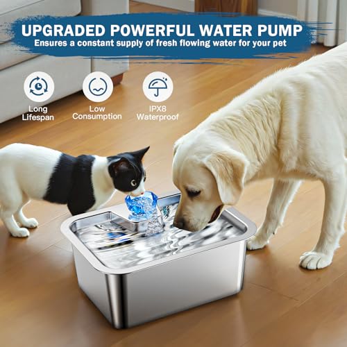 Dog Water Fountain Water Pump Replacement for PETNF 3 Gallons Stainless Steel Pet Water Fountain for Large Dogs