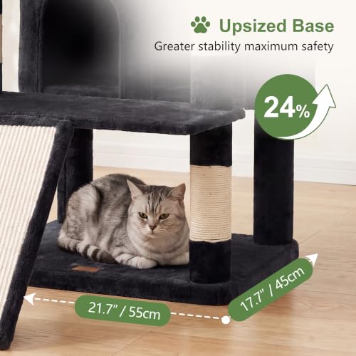 Tall Cat Tree for Large Cat (Smoky Gray / 75.2 inch)