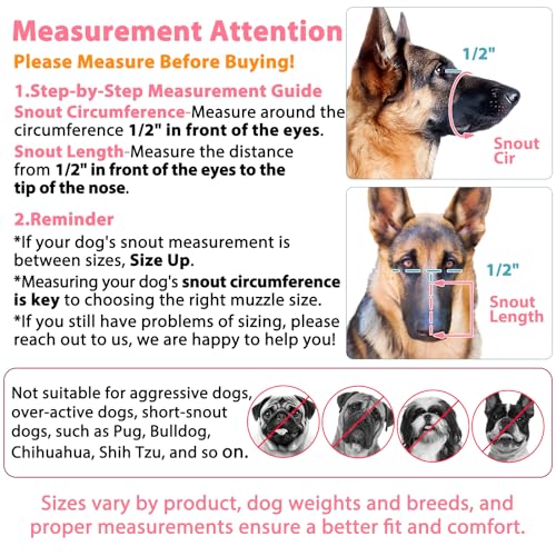 Dog Muzzle for Large Medium Small Dogs German Shepherd Labrador (Black / XL(Snout:11"-12.25"))