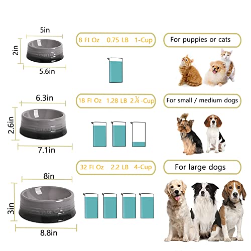 Sweejar Gradient Dog Bowl (Large (32oz) / Gradient Grey)