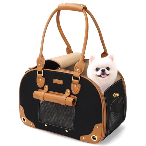 Dog Carrier Purse (17.3"L x 9.4"W x 11.2"H / Nylon Black)