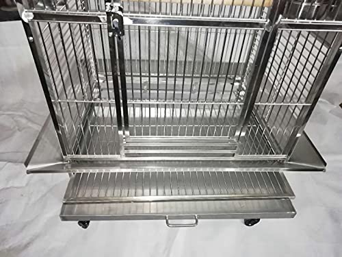 BMWPET SUS304 Stainless Steel DOMETOP Style Bird CAGE Parrot CAGE 36"X26"X65"