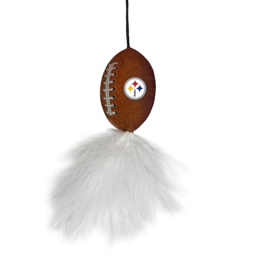 NFL Pittsburgh Steelers Cat Tunnel Tube Toy with Plush Football Catnip and Feathers Collapsible Tunnel for Cats to Play (Pittsburgh Steelers)