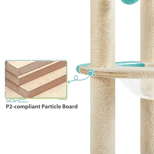 Cat Tree 35.5in Cat Tower for Indoor Cats (Indigo/Beige)