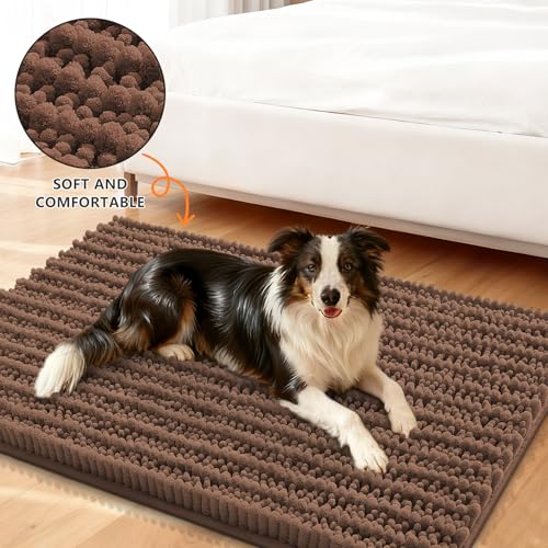 Dog Door Mat for Muddy Paws 24x16 (Layered-Mocha / 24"X16")