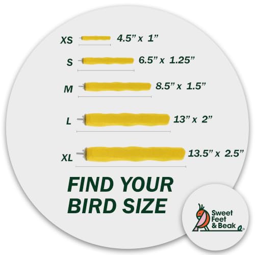 Comfort Grip Safety Bird Perch (Yellow / X-Large 13.5")