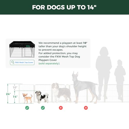Homeplus Indoor Dog Playpen with Lick Mat (White / 24"H)