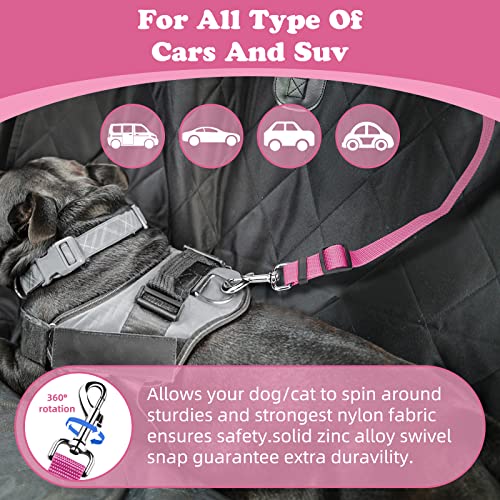 2 Pack Dog Seat Belt for Car (Pink)