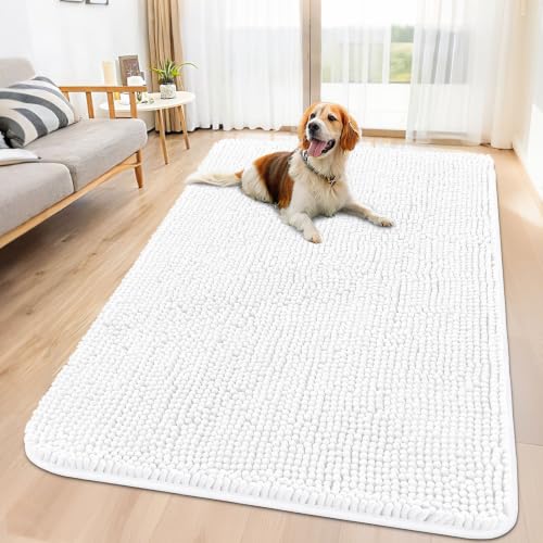 Dog Door Mat for Muddy Paws 59x32 (White / 59"X32")