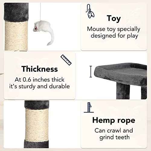 37" Cat Tree Tower (37in / Light Gray)