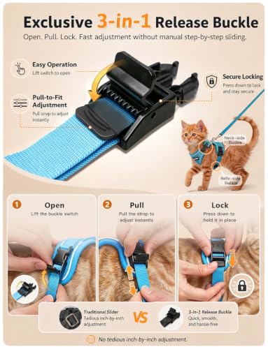 Cat Harness and Leash Set (Night Blue / X-Small (4-6lb))