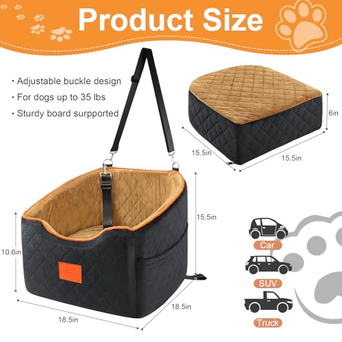 Dog Car Seat for Small (Black/Brown)