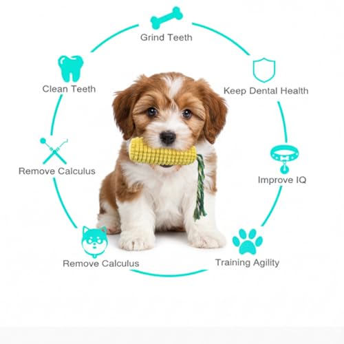 Corn Shape Dog Chew Toy for Small to Medium Dogs (Yellow Brown)