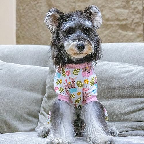Small Dogs Outfit Soft Puppy Onesies Pjs Dog Pajamas Pet Coat Cat Apparel Comfy Doggie Jumpsuit Bodysuit for All Seasons (Deer / Small)